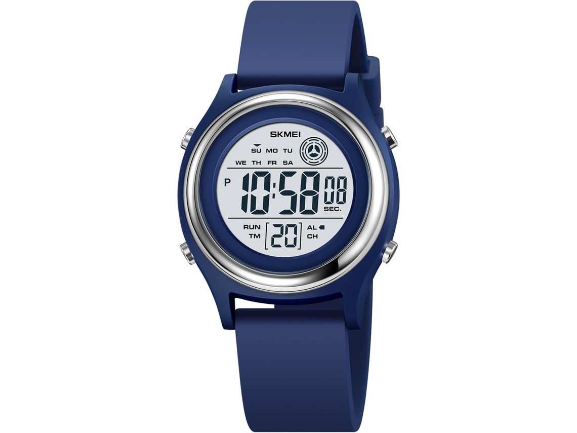 Lurelia Relógio Digital Desportivo, Visor Digital, Led, Cronómetro, Alarme, Data/calendário, 12/24h, Luminoso, Duplo Fuso/mostrador, 34,9 Mm, 13,9 Mm