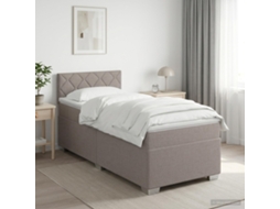 Vidaxl Cama Box Spring Com Colchão Cinzento-acastanhado 100 X 200 Cm