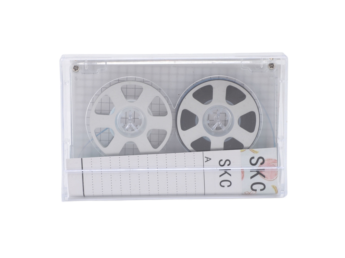 Fita Cassete Em Branco Reel To Reel 46min Normal Bias Transparente Gravação De Som Prata