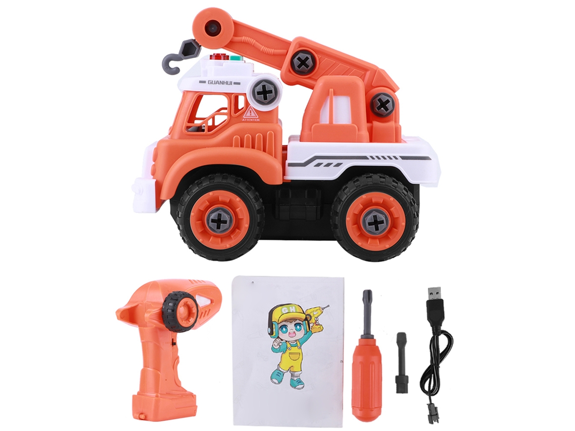 Brinquedo Carro De Engenharia Controle Remoto 2.4ghz Diy Com Luz A605 Para Crianças