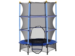 Trampolim Infantil, Diâmetro 140 Cm, Com Rede De Segurança, Uso Interno E Externo, Aço E Plástico, Suporta Até 50 Kg, Azul.