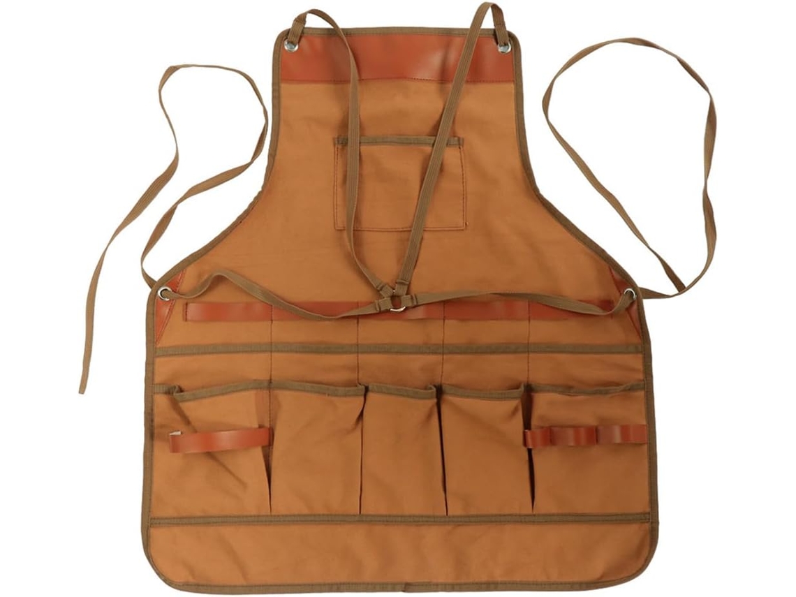 Avental De Lona Para Churrasco Com Alças Ajustáveis E Bags Cozinha Camping