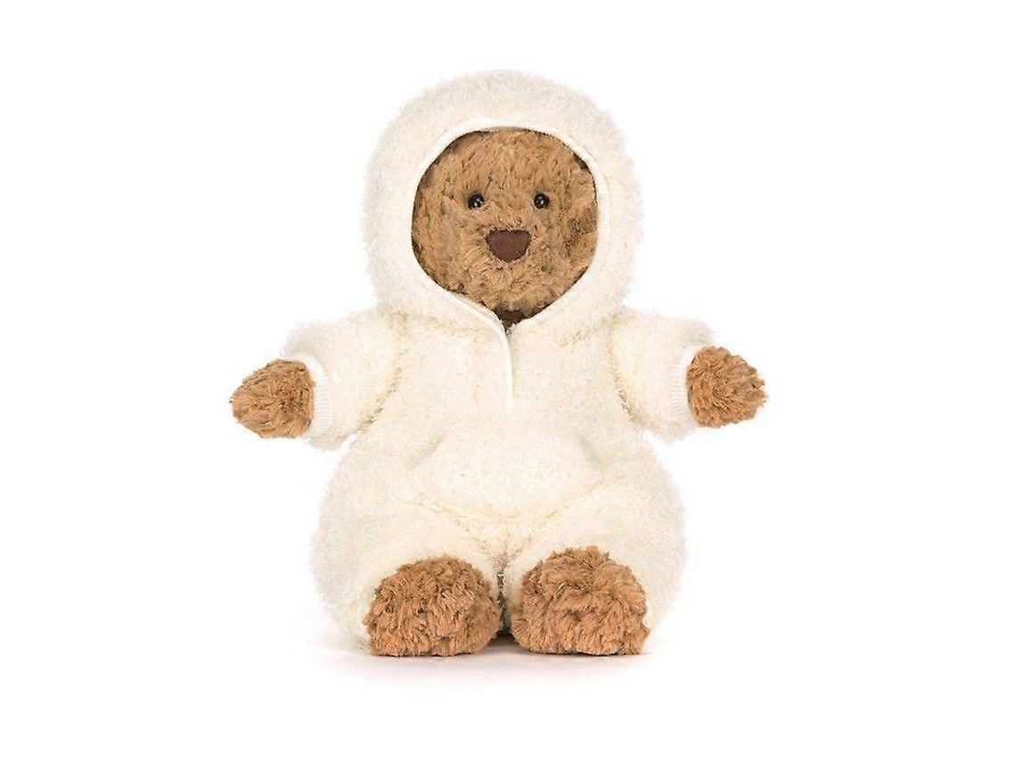 Pelúcia Urso Com Macacão, Macia, Ideal Para Abraços E Presente