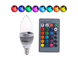 Lâmpada Led Rgb Aynefy E14/e12 3w Rgb Led Com Mudança De Cor Kit De Controle Remoto E14 Brilvibera