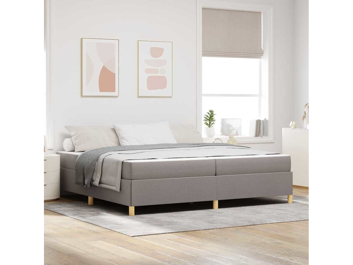 Vidaxl Estrutura Da Cama Cinzento-acastanhado 200 X 200 Cm Tecido