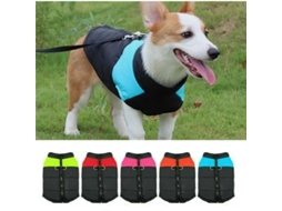 Casaco impermeável Rebe-coat para cães de pequeno porte, casaco quente de inverno com arnês, tamanhos P-GG, verde.
