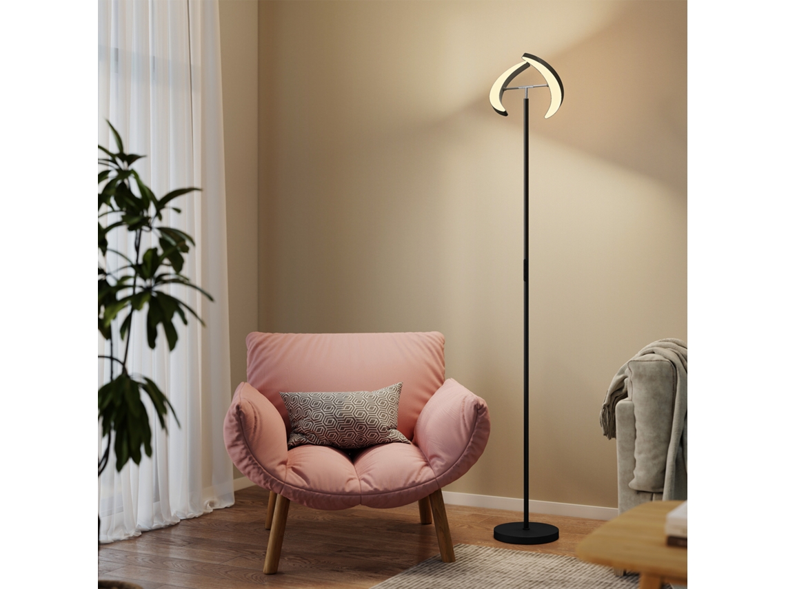 Rgb Floor Lamp, Dimmable Lamp With Multi-colored Lighting Options, Rotatable, Black