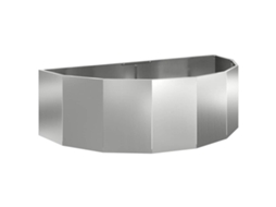 Conjunto 1 Vaso De Exterior Vidaxl Prateado Aço (120 X 60 X 35 Cm)