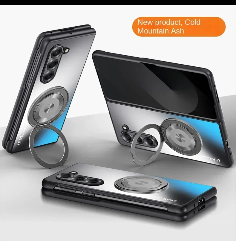 (cinza, Galaxy Z Fold7) Capa Protetora Para Carro Com Suporte Magnético Em Anel De Metal, Compatível Com A Função Magnética Magsafe.