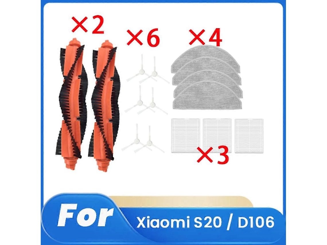 Conjunto De 15 Peças De Acessórios De Limpeza Compatíveis Com O Robô Aspirador Xiaomi S20/d106, Incluindo Escova Lateral Principal, Esfregão E Filtro.
