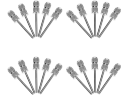 Conjunto de 20 brocas de metal dourado para unhas, ideais para manicure e pedicure. Resistentes e duráveis.