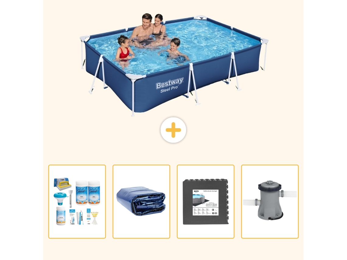 Bestway Piscina Bestway Steel Pro Retangular - 300x201x66 Cm - 5-peças S59