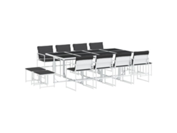 Maison Exclusive - 13 Pcs Conj. De Jantar P/ Jardim C/ Almofadões Textilene Branco