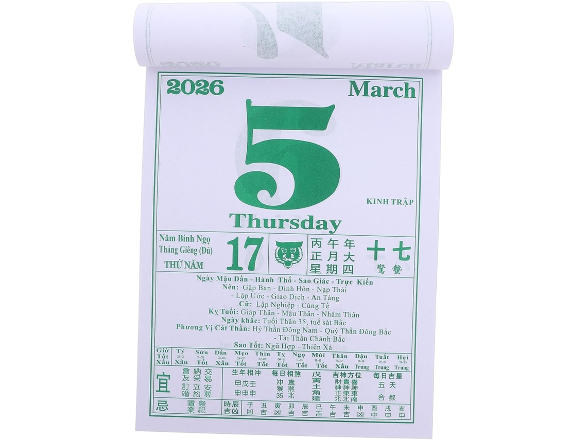 Calendário de Parede 2026, 16 Papel Anual Decoração para e CHABERLU