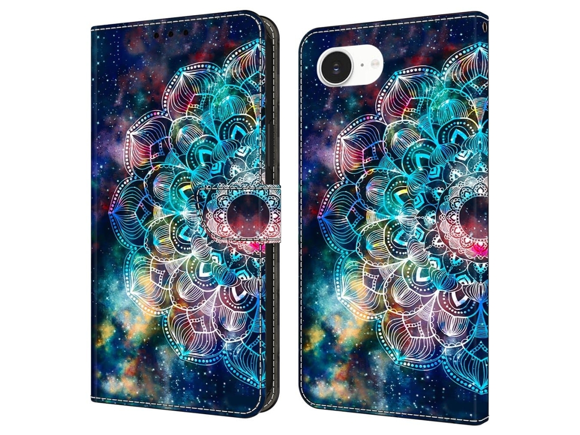 Capa Para Iphone 16e Com Compartimento Para Cartão, Estampada, Flexível E Em Couro Pu, Estilo Flip, Gyroblomma