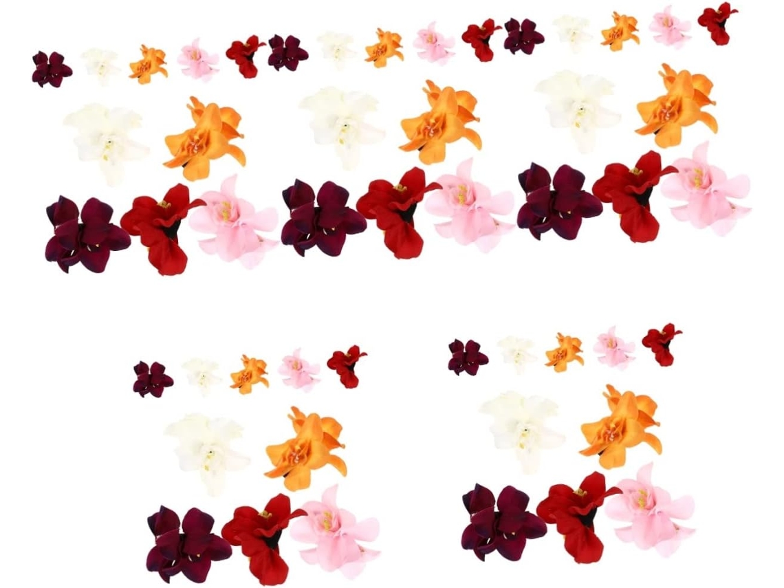 50 Presilhas de Cabelo com Flores Artificiais - Acessórios para Festas e Casamentos