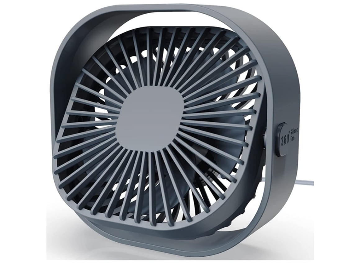 Mini ventilador, ventilador de mesa USB, 3 velocidades, mini ventilador de resfriamento portátil alimentado por USB para casa Yizhood (cinza)