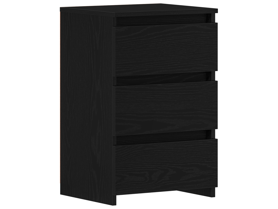 Conjunto 1 Criado-mudo Lateral Vidaxl Preto Derivados De Madeira (40 X 35 X 62,5 Cm)