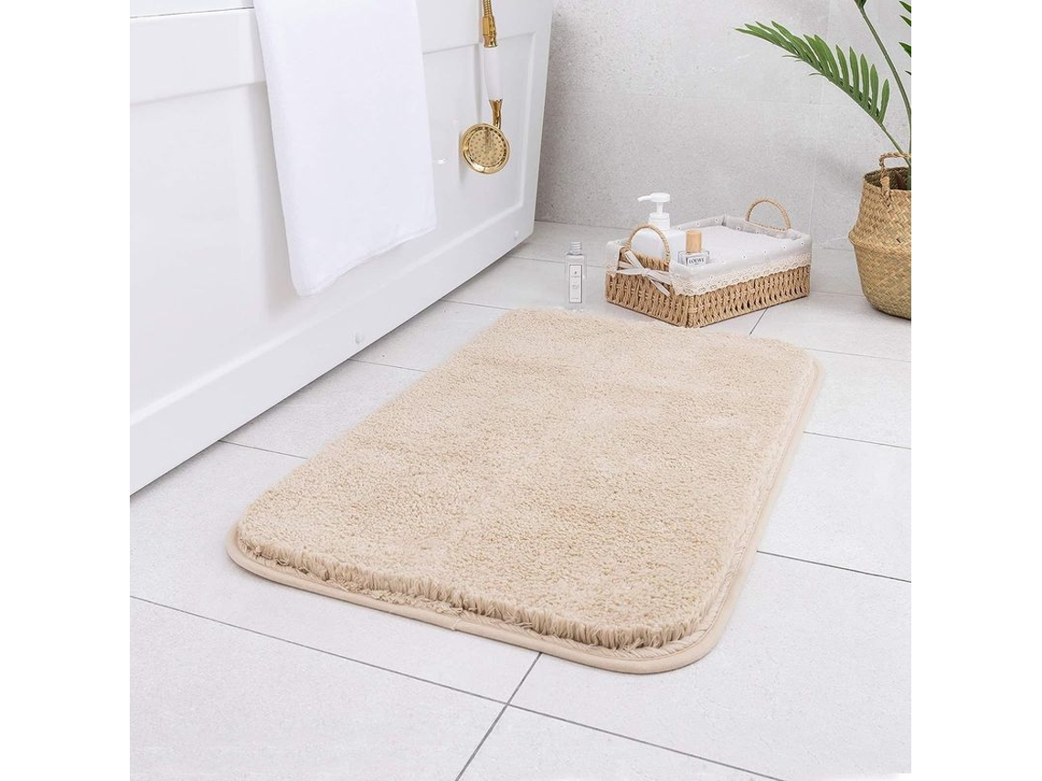 Alfombra De Baño Antideslizante, Súper Absorbente, Microfibra Suave, 40x60 Cm, Beige