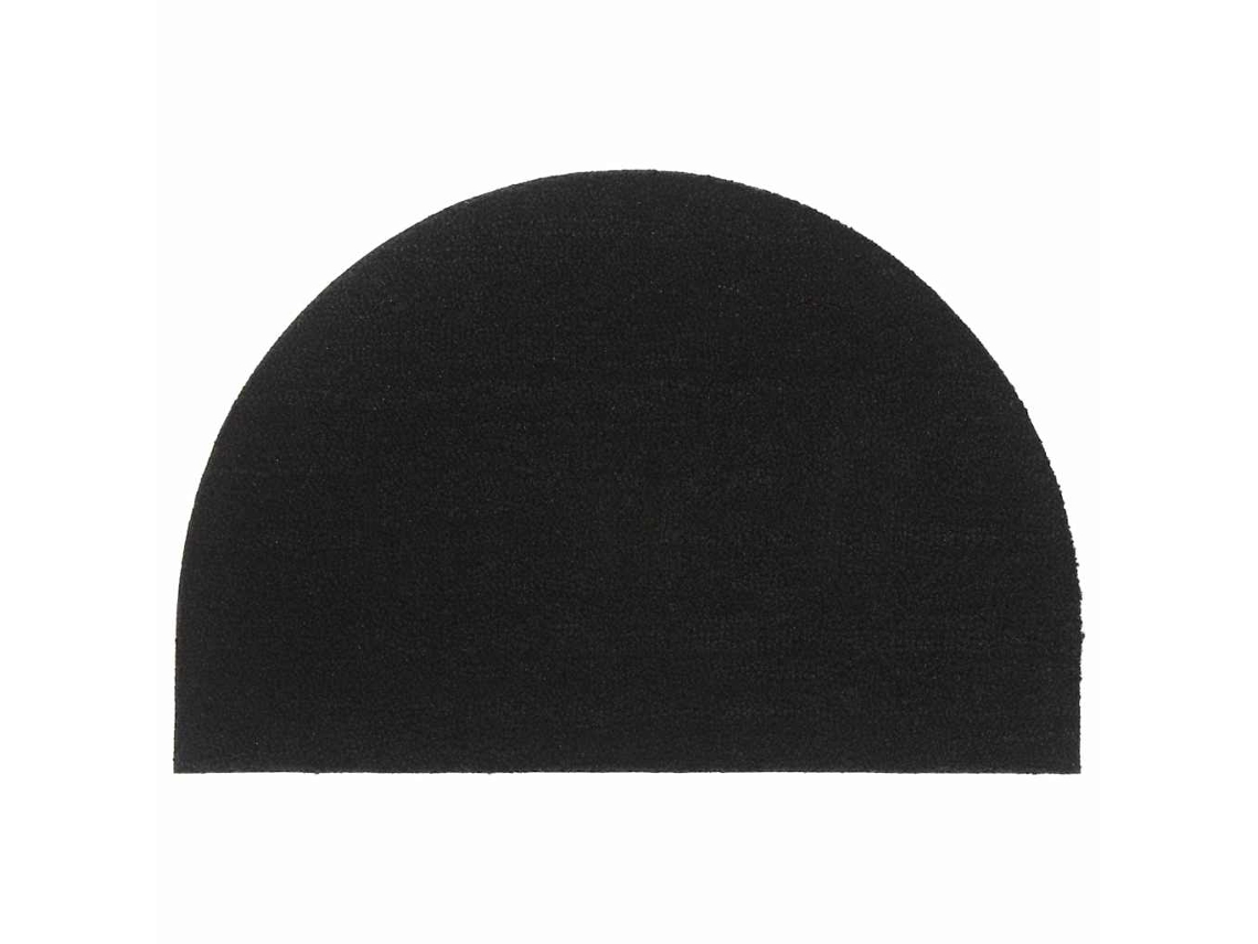 Vidaxl Tapete De Porta Semicircular 60x90 Cm Fibra Coco Tufada Preto