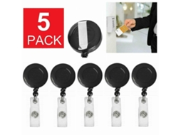 Conjunto de 5 Chaveiros Retráteis com Fecho pressão para crachás GOKOCO