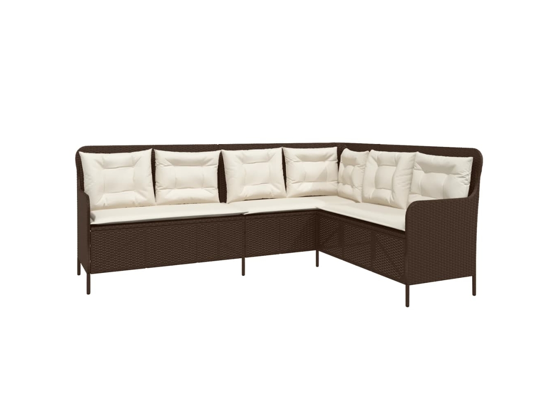 Conjunto 1 Sofá De Jardim Vidaxl Marrom Vime Pe (221 X 163 X 90 Cm)