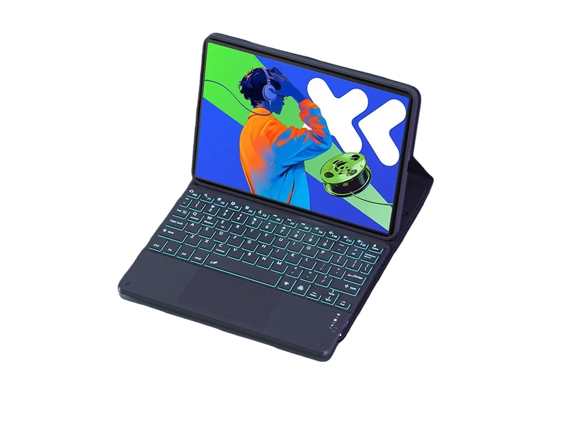 Capa Para Lenovo Idea Tab 11'' 2025, Com Teclado Touchscreen Teclado Destacável Com Touchpad Retroiluminado Preto Hexinyigjly