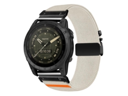 Bracelete para Garmin nylon elástico trama diagonal com fivela de paraquedas starlight (26mm)