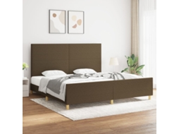 Vidaxl Estrutura de Cama Sem Colchão 200x200 Cm Tecido Castanho escuro