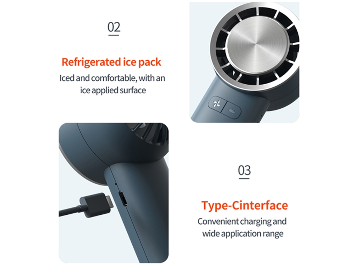 Ventilador Portátil Usb 3 Velocidades com Suporte Celular
