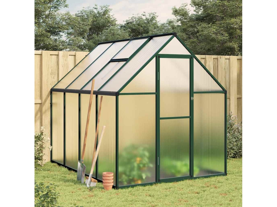 Vidaxl Estufa Com Estrutura Base 224x169x195 Cm Alumínio Verde