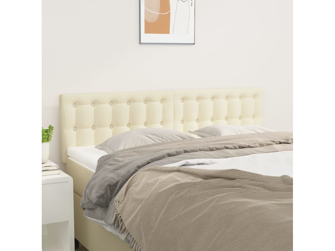 Vidaxl Cabeceiras Creme 144x5x78/88 Cm Couro Artificial
