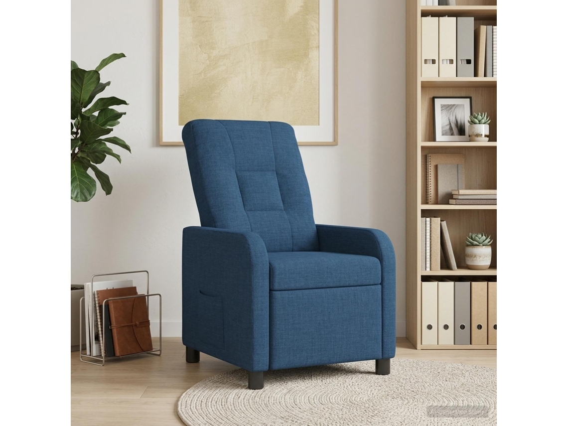 Vidaxl Reclinável Azul Tecido