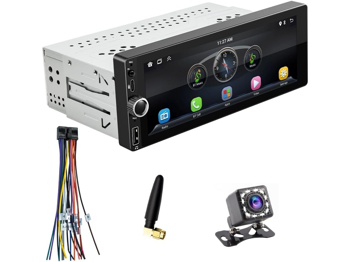 Rádio Automotivo Single Din com Tela Sensível Ao Toque de 6,86 Polegadas, Sem Carplay e Bluetooth. SFUSHOS