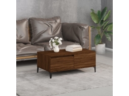 Vidaxl Mesa De Centro 90x50x36,5cm Derivados Madeira Carvalho Castanho
