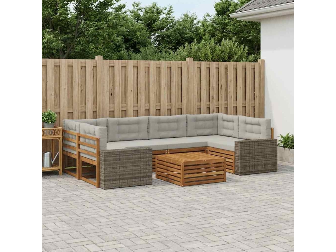 Vidaxl Conjunto De Sofás Para Exterior 7 Unid. Poliéster