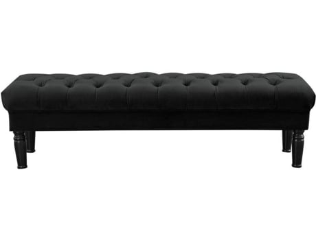 Banco VENTE-UNIQUE.PT Rinaldo (Tecido - Preto - 46x160x50 cm)