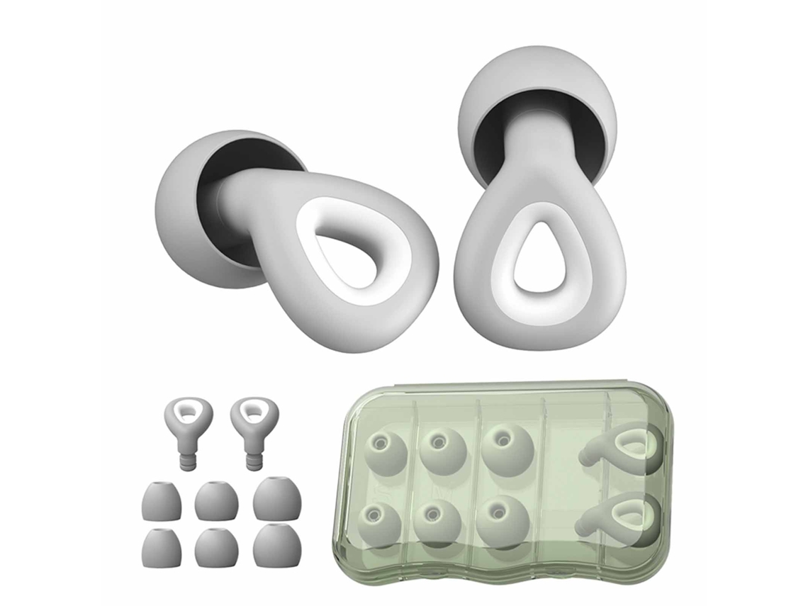 Conchas Ouvido Silicone Anti ruído Lavável Sono Trabalho Cinza