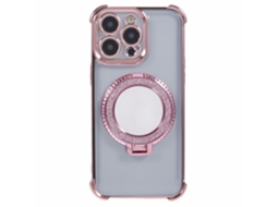 Suporte Casa Galvanizado Para Iphone 15 Pro Max Pele Sintética Rosa