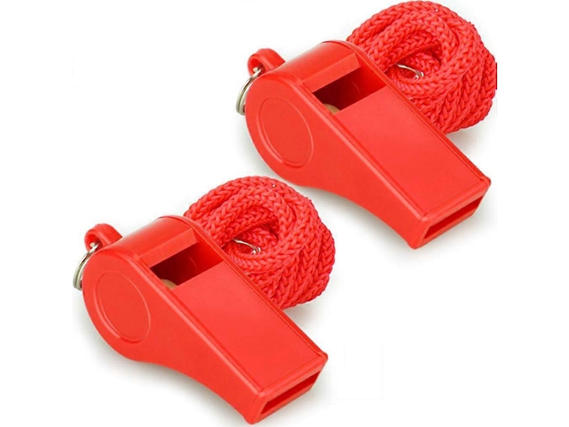 Apito De Emergência Lurelia Pack 2 Peças Em Abs Com Cordão 120 Db Para Campismo, Caminhada E Sos