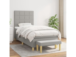 Vidaxl Cama Com Molas/colchão 80x200 Cm Tecido Cinza-claro