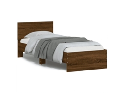 Estrutura Cama Cabeceira/luzes Led 75x190 Cm Carvalho Castanho