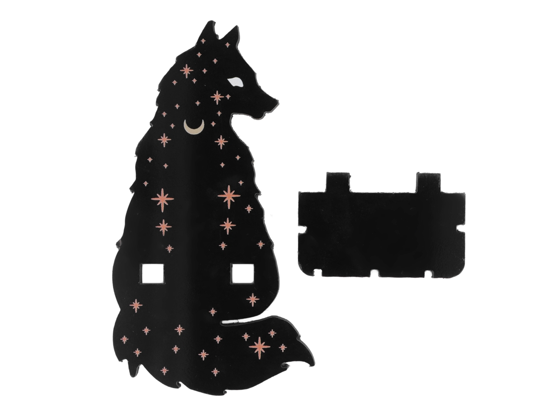 Prateleira de Cristal Decorativa em Pvc Resistente com Formato Animal Fofo para Sala Estar, Lobo BRILVIBERA