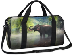 Bolsa Esportiva com Estampa de Elefante Tecido Poliéste 45x21x5x23cm Pa Design Du