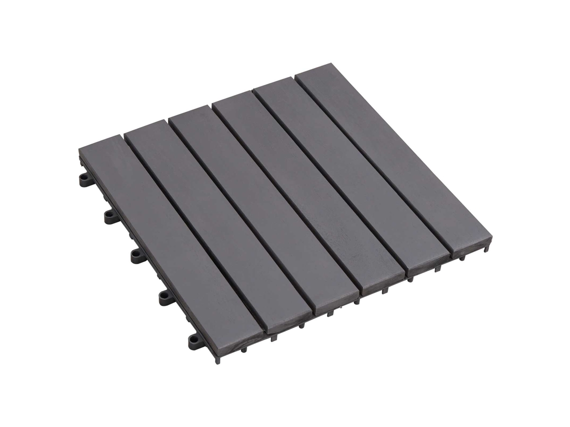 Vidaxl Telha De Deck 30 Unid. Cinzento 30 X 30 Cm Madeira De Acácia