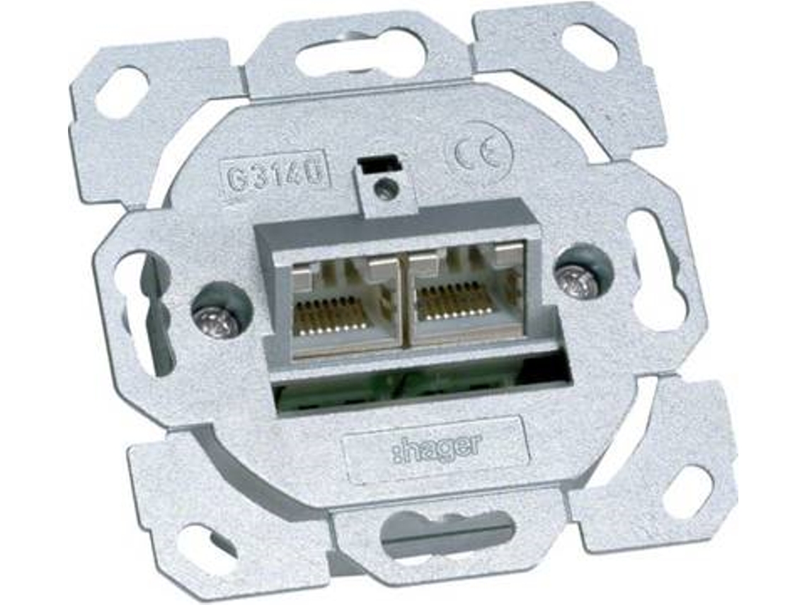 G3140 Datendose Cat.6a 2 Fach 8/8 Pol Hager (g3140)