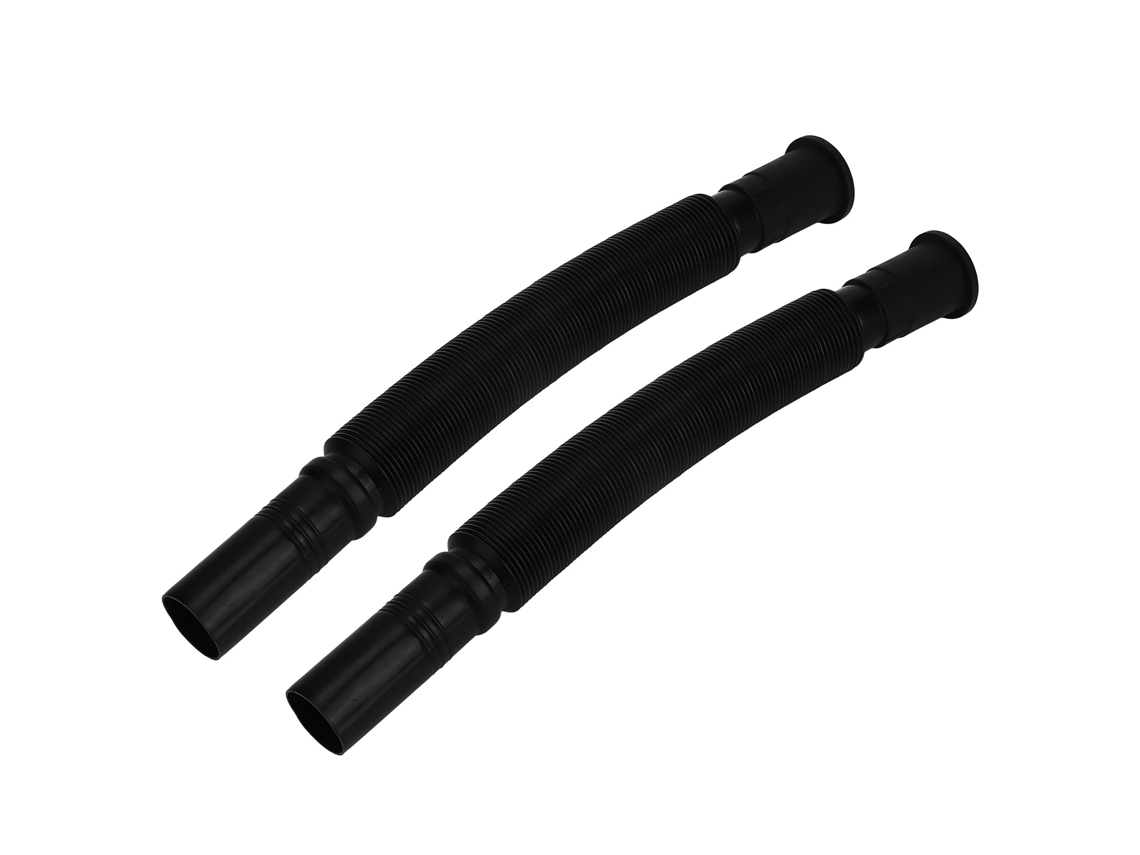 2pcs Tubo de Esgoto Flexível Pvc para Bacia Cozinha Banheiro Preto