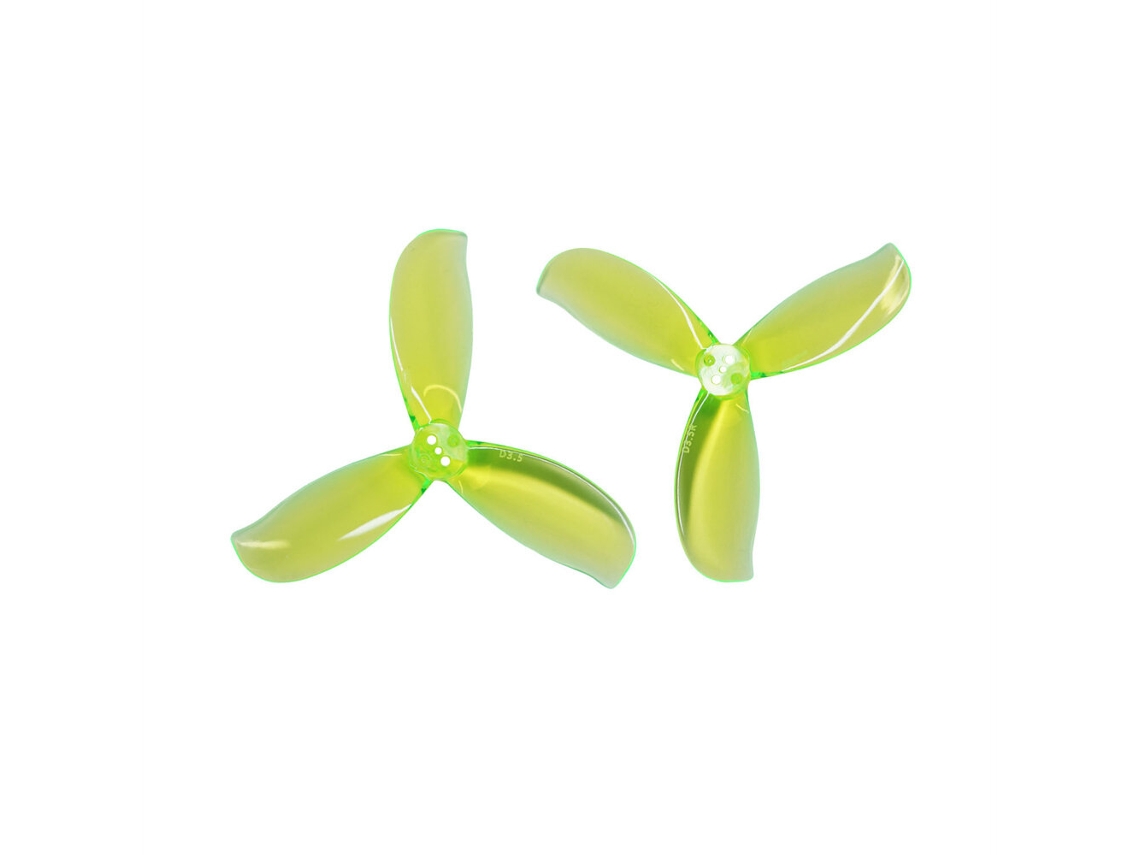 Hélices Gemfan D3.5 De 3 Pás, 3,5 Polegadas, Em Policarbonato, Na Cor Cinza Transparente (2 Pares), Com Furo De 1,5 Mm, Para Drones De Corrida Fpv.