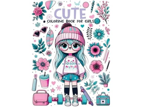 Livro Cute Coloring Book For Girls Fun and Magical Designs of Sweet Animals Love to Color for Kids de Pata Lumina (Inglês)