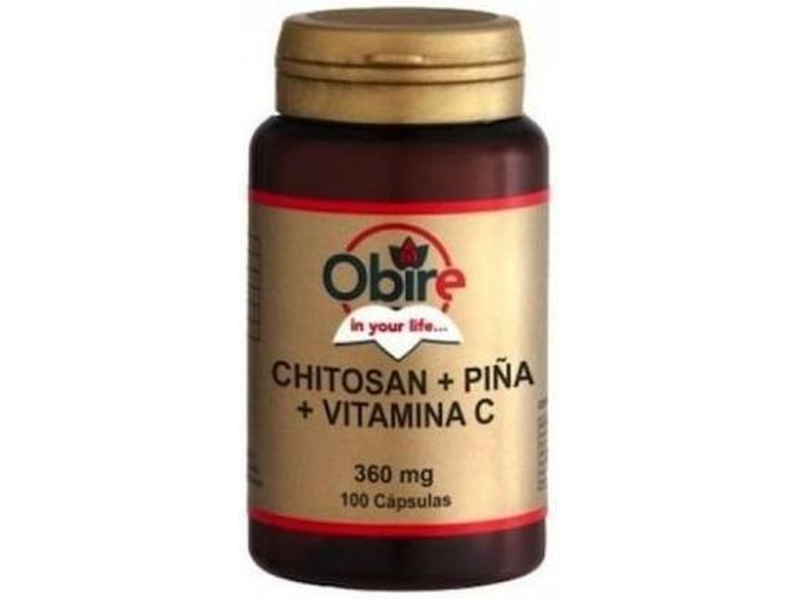 Suplemento Alimentar OBIRE Chitosan Ananás E Vitamina C (100 cápsulas de 360mg)